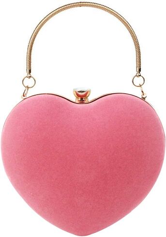 Goclothod Heart Shape Evening Bag Party Clutch Handbag Chain Shoulder Bag in Saudi Arabia