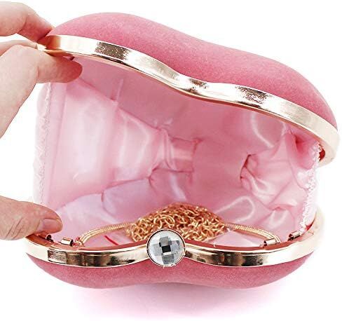 Goclothod Heart Shape Evening Bag Party Clutch Handbag Chain Shoulder Bag in Saudi Arabia