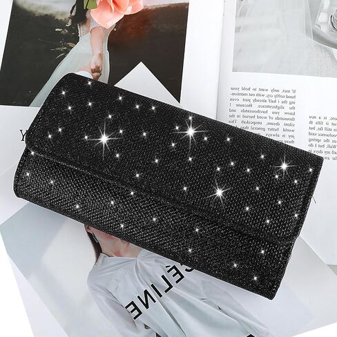 Giantree Evening Bag Clutch Purses for Women, Shiny Handbags with Detachable Chains for Parties Wedding Prom Banquets in Saudi Arabia
