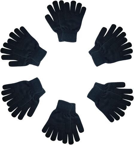 WEICHUANGXIN 6 Pairs Knit Gloves for Women Cold Weather Men‘s Winter Magic Gloves Adult Warm Stretch Gloves Bulk in Saudi Arabia
