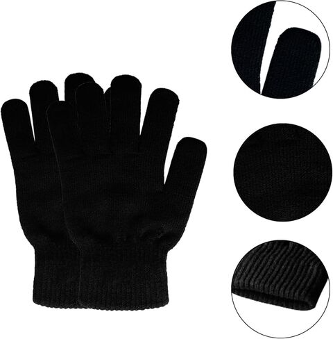 WEICHUANGXIN 6 Pairs Knit Gloves for Women Cold Weather Men‘s Winter Magic Gloves Adult Warm Stretch Gloves Bulk in Saudi Arabia