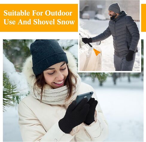Twistover 9 Pairs Touch Screen Cable Knit Winter Gloves Thermal Warm Gloves with Touchscreen Fingers Fleece Lined Mittens for Women Men Cold Weather in Saudi Arabia