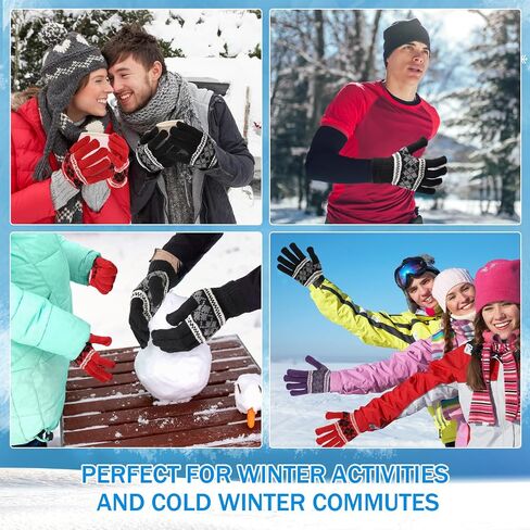 Handepo 100 Pairs Winter Magic Gloves Bulk Multicolor Warm Stretchy Knit Gloves Full Fingers Unisex Gloves Gifts for Men Women in Saudi Arabia