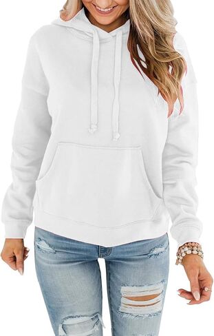 ORANDESIGNE Women's Casual Color Block/Solid Hoodies Long Sleeve Pullover Tops Loose Lightweight Sweatshirt with Pocket in Saudi Arabia