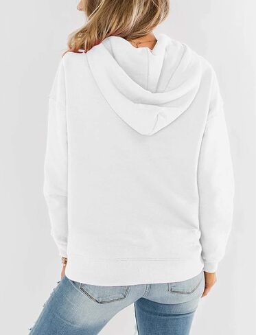 ORANDESIGNE Women's Casual Color Block/Solid Hoodies Long Sleeve Pullover Tops Loose Lightweight Sweatshirt with Pocket in Saudi Arabia