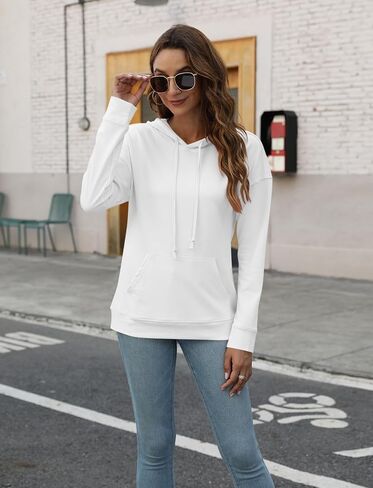 ORANDESIGNE Women's Casual Color Block/Solid Hoodies Long Sleeve Pullover Tops Loose Lightweight Sweatshirt with Pocket in Saudi Arabia