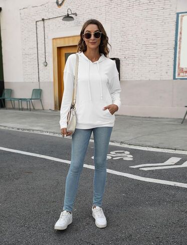 ORANDESIGNE Women's Casual Color Block/Solid Hoodies Long Sleeve Pullover Tops Loose Lightweight Sweatshirt with Pocket in Saudi Arabia