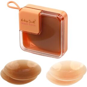 2 Pairs of reusable silicone nipple coverings - ultra-thin non-glue adhesive and backless bra sticky push-up boobs nipple cover-up pasties & petals for women in Saudi Arabia