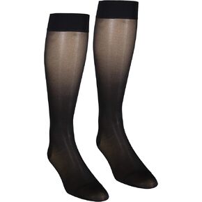 NuVein Sheer Compression Stockings, 15-20 mmHg Support, Women's Medium Denier Nylons, Knee High, Closed Toe, Beige, Small in Kuwait