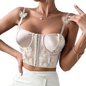 المرأة الأزهار الدانتيل كامي المحاصيل الأعلى السباغيتي حزام شير شبكة مشد بوستير قمم Bralette