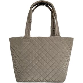 Stratah Black Large Quilted Metro Travel Tote