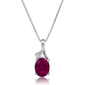 Nicole Miller Oval Cut 1.5 CT Birthstone Necklace for Women – 925 Sterling Silver Pendant Necklace – 18 Inch Chain with Spring Ring Clasp – 8 x 6 mm Gemstone Pendant Fine Jewelry in Kuwait