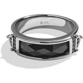 Jewelili Star Wars™ Fine Jewelry Dark Armor Men's Ring 1/10 Ct.Tw. Black Diamonds, Onyx, Sterling Silver with Black Rhodium in Kuwait