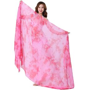 XChangeFun 250x120cm Belly Dance Scarf Veils Hand Scarf Hand Thrown Gradient Tie-dye Dance Scarf Veils
