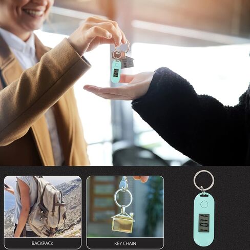 Gatuida ساعة جيب بسلسلة مفاتيح بمشبك على: ساعة إلكترونية رقمية LED مضيئة على ظهره ساعة كيرينغ للأطفال والممرضات والطلاب اختبار المنزل والمكتب للاستخدام الخارجي in Kuwait