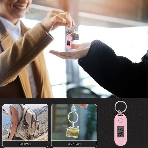 Gatuida ساعة جيب بسلسلة مفاتيح بمشبك على: ساعة إلكترونية رقمية LED مضيئة على ظهره ساعة كيرينغ للأطفال والممرضات والطلاب اختبار المنزل والمكتب للاستخدام الخارجي in Kuwait