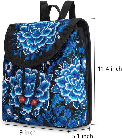 surrylake Vintage Embroidered Women Backpacks Boho Backpack Purse Ethnic Travel Shoulder Bag for Women in Saudi Arabia