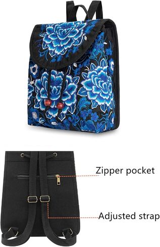 surrylake Vintage Embroidered Women Backpacks Boho Backpack Purse Ethnic Travel Shoulder Bag for Women in Saudi Arabia