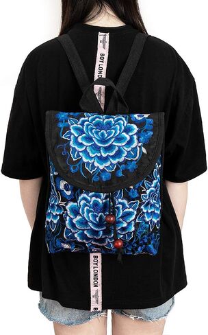 surrylake Vintage Embroidered Women Backpacks Boho Backpack Purse Ethnic Travel Shoulder Bag for Women in Saudi Arabia