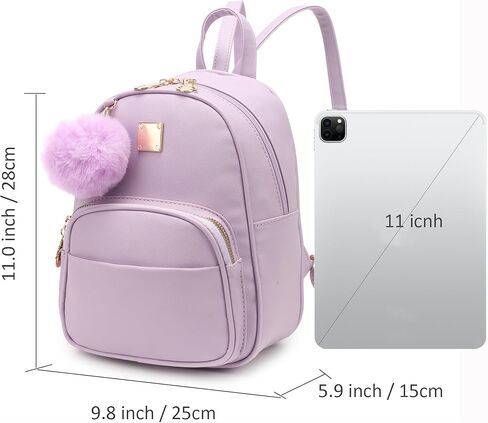 حقيبة ظهر صغيرة الحجم من BESYIGA محفظة من الجلد النباتي وجيوب متعددة بسحاب وحقيبة ظهر صغيرة لطيفة باللون الأبيض in Kuwait