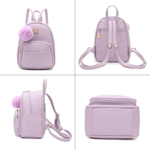 حقيبة ظهر صغيرة الحجم من BESYIGA محفظة من الجلد النباتي وجيوب متعددة بسحاب وحقيبة ظهر صغيرة لطيفة باللون الأبيض in Kuwait