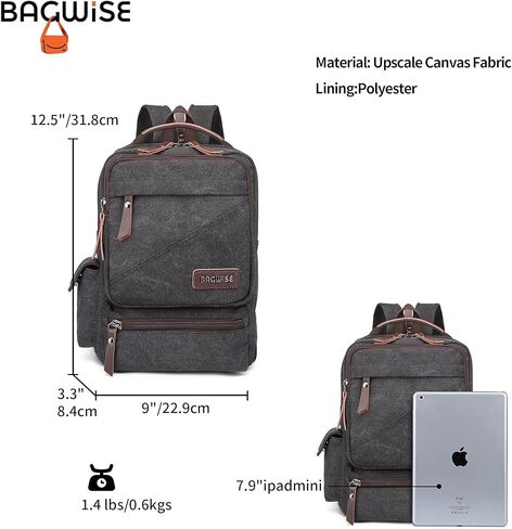 حقيبة ظهر من القماش من باجوايز للنساء والرجال، حقيبة ظهر كلاسيكية مقاومة للماء in Kuwait