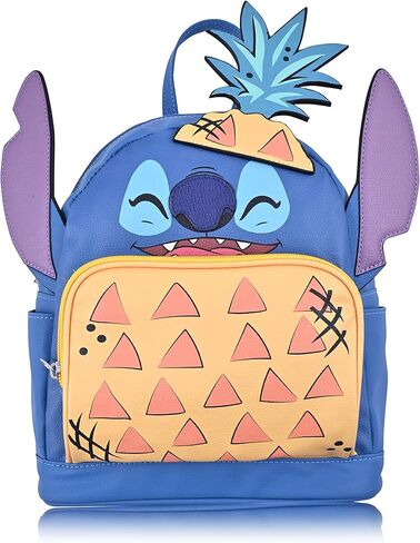 Disney Stitch Backpack - Blue Mini Backpack Purse 10 Inch Bag for Women, Adult Backpack Shoulder Bag Double Strap Faux Leather (Blue Pineapples) in Saudi Arabia