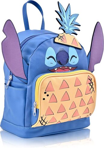 Disney Stitch Backpack - Blue Mini Backpack Purse 10 Inch Bag for Women, Adult Backpack Shoulder Bag Double Strap Faux Leather (Blue Pineapples) in Saudi Arabia