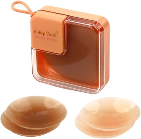2 Pairs of reusable silicone nipple coverings - ultra-thin non-glue adhesive and backless bra sticky push-up boobs nipple cover-up pasties & petals for women in Saudi Arabia
