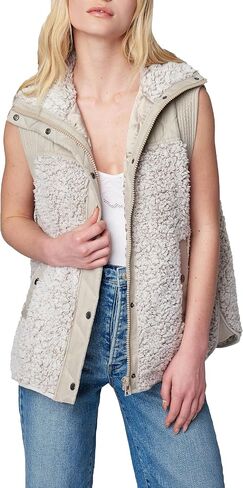 [BLANKNYC] Womens Luxury Clothing Quilted Sherpa Vest With Pockets, Comfortable & Stylish in Saudi Arabia
