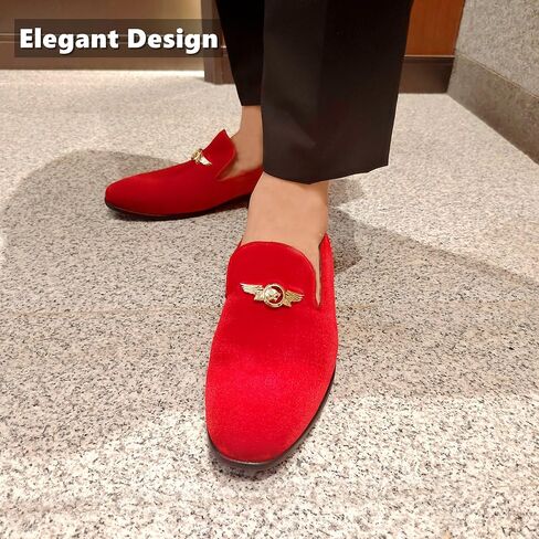 REIHUANNE Men's Penny Slip-on Velvet Loafer Suede Dress Shoes Designer Smoking Slipper Prom Wedding Shoes in Saudi Arabia