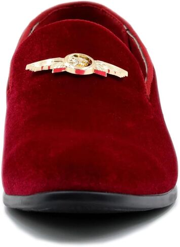 REIHUANNE Men's Penny Slip-on Velvet Loafer Suede Dress Shoes Designer Smoking Slipper Prom Wedding Shoes in Saudi Arabia