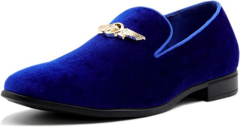 REIHUANNE Men's Penny Slip-on Velvet Loafer Suede Dress Shoes Designer Smoking Slipper Prom Wedding Shoes in Saudi Arabia