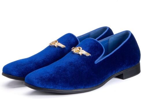 REIHUANNE Men's Penny Slip-on Velvet Loafer Suede Dress Shoes Designer Smoking Slipper Prom Wedding Shoes in Saudi Arabia