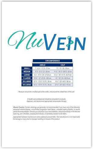 NuVein Sheer Compression Stockings, 15-20 mmHg Support, Women's Medium Denier Nylons, Knee High, Closed Toe, Beige, Small in Kuwait