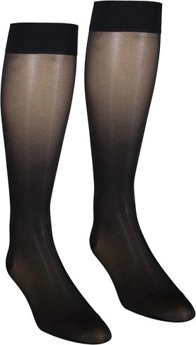 NuVein Sheer Compression Stockings, 15-20 mmHg Support, Women's Medium Denier Nylons, Knee High, Closed Toe, Beige, Small in Kuwait