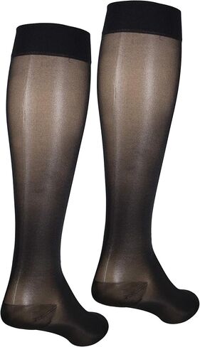 NuVein Sheer Compression Stockings, 15-20 mmHg Support, Women's Medium Denier Nylons, Knee High, Closed Toe, Beige, Small in Kuwait