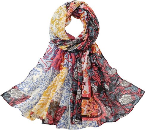 وشاح Hophor Boho للنساء خفيف الوزن مزين بالزهور وأوشحة شال قطنية in Kuwait