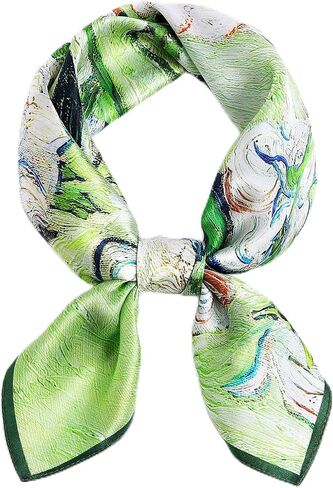 STARWHISPER 100% Pure Mulberry Silk Square Scarf27 x27 Lightweight Neckerchief Hair Scarf Headscarf Night Sleeping in Saudi Arabia