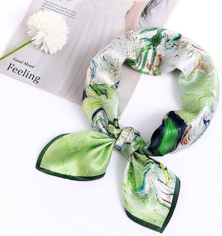 STARWHISPER 100% Pure Mulberry Silk Square Scarf27 x27 Lightweight Neckerchief Hair Scarf Headscarf Night Sleeping in Saudi Arabia