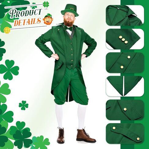 عيد القديس باتريك زي الكبار الرجال الجني ازياء القوطية خمر Steampunk الذيل مع قبعة الجني ربطة القوس فيونكة in Kuwait