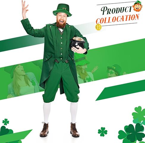 عيد القديس باتريك زي الكبار الرجال الجني ازياء القوطية خمر Steampunk الذيل مع قبعة الجني ربطة القوس فيونكة in Kuwait