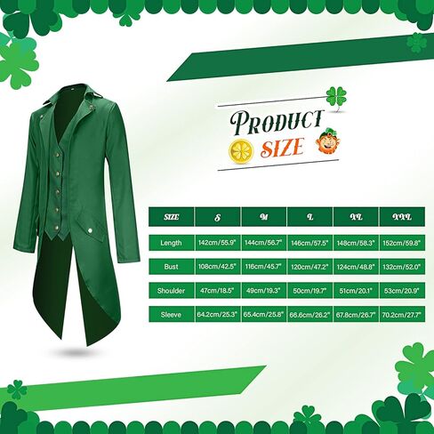 عيد القديس باتريك زي الكبار الرجال الجني ازياء القوطية خمر Steampunk الذيل مع قبعة الجني ربطة القوس فيونكة in Kuwait