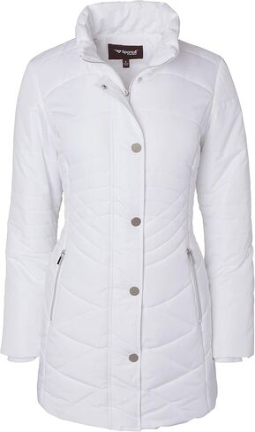 Women Longer Length Plush Lined Quilted Winter Puffer Coat Zip-Off Fur Trim Hood in Saudi Arabia