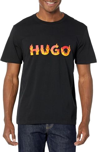 HUGO Men's Flames Logo Short Sleeve Tshirt in Saudi Arabia