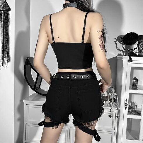 Gothic Crop Tops for Women Y2k Camisole Goth Shirt Cropped Tank Tops in Saudi Arabia