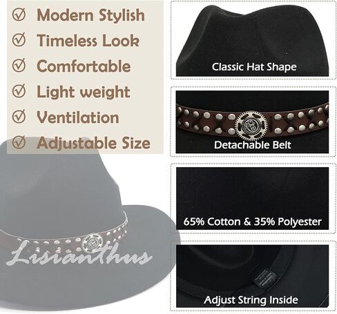 قبعة رعاة البقر الغربية وراعية البقر النسائية من Lisianthus ذات حافة واسعة in Kuwait