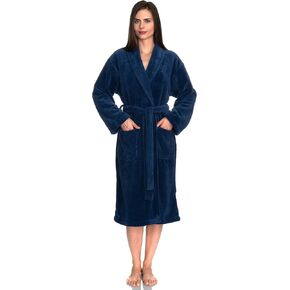 TowelSelections Women's Super Soft Plush Bathrobe Fleece Spa Robe Made in Turkey