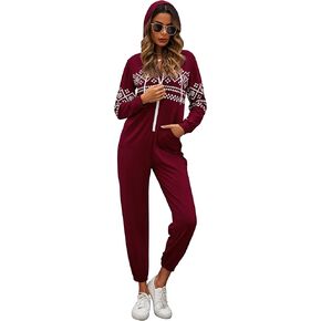 بذلة Kidlove للنساء بسحاب وأكمام طويلة، بيجامة كاجوال من قطعة واحدة مع جيوب in Kuwait