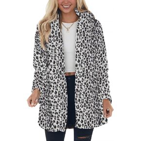 سيك مي معاطف نسائية من الفرو الصناعي بتصميم جلد الفهد، جاكيت فضفاض دافئ للخريف والشتاء، جاكيت منفوش للخروج in Kuwait